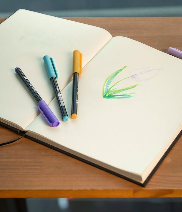 Person practicing visual relaxation techniques at a desk